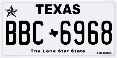 TX license plate BBC6968