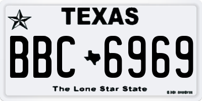 TX license plate BBC6969