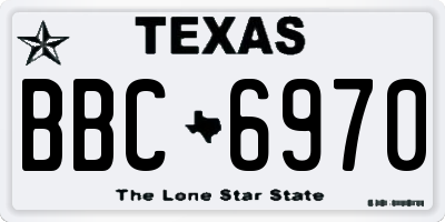 TX license plate BBC6970
