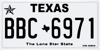 TX license plate BBC6971