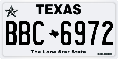TX license plate BBC6972
