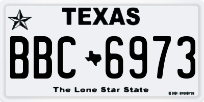 TX license plate BBC6973
