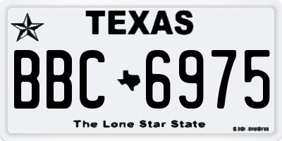 TX license plate BBC6975
