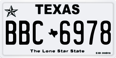 TX license plate BBC6978