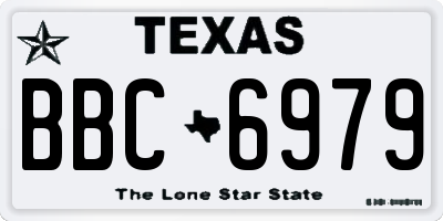 TX license plate BBC6979