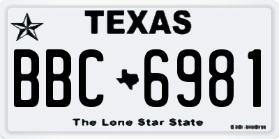 TX license plate BBC6981