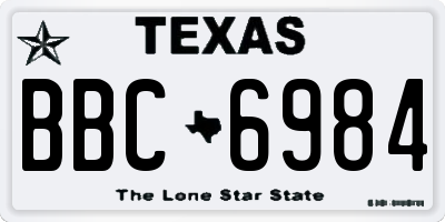 TX license plate BBC6984