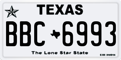 TX license plate BBC6993
