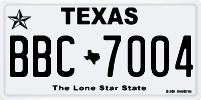 TX license plate BBC7004