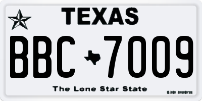 TX license plate BBC7009