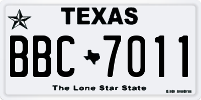 TX license plate BBC7011