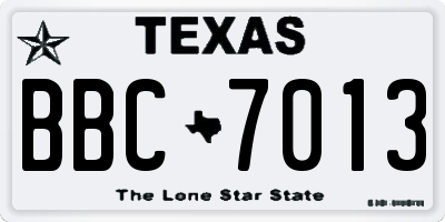 TX license plate BBC7013