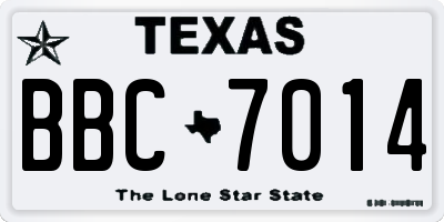 TX license plate BBC7014