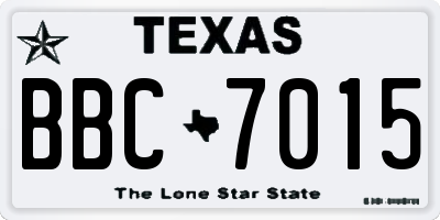 TX license plate BBC7015