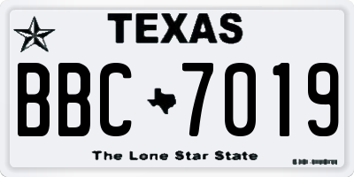 TX license plate BBC7019