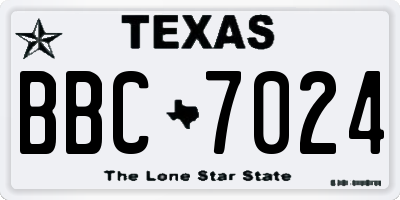 TX license plate BBC7024