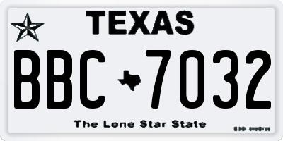TX license plate BBC7032