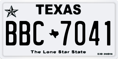 TX license plate BBC7041