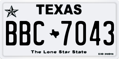 TX license plate BBC7043