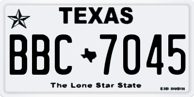 TX license plate BBC7045