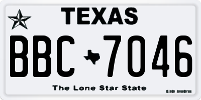 TX license plate BBC7046