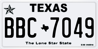 TX license plate BBC7049