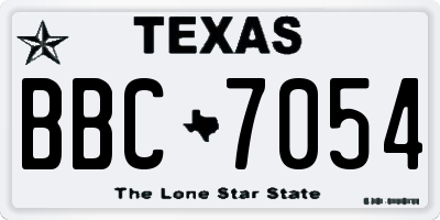 TX license plate BBC7054