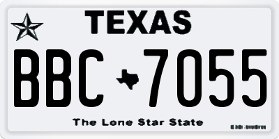 TX license plate BBC7055