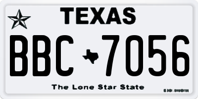 TX license plate BBC7056