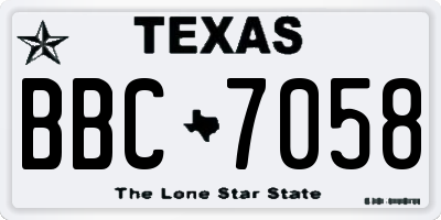 TX license plate BBC7058