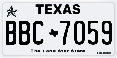 TX license plate BBC7059
