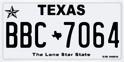 TX license plate BBC7064