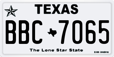 TX license plate BBC7065