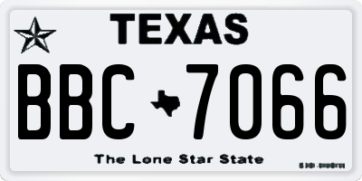 TX license plate BBC7066