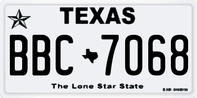 TX license plate BBC7068