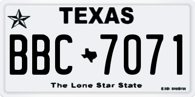 TX license plate BBC7071