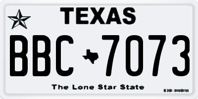 TX license plate BBC7073