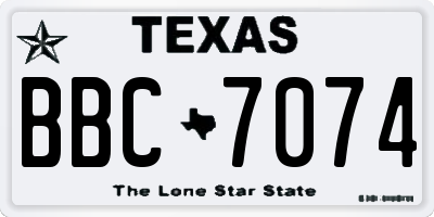 TX license plate BBC7074