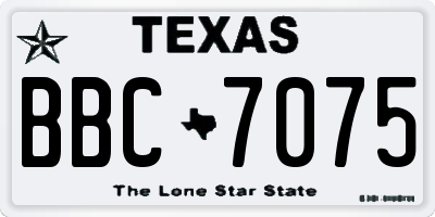 TX license plate BBC7075