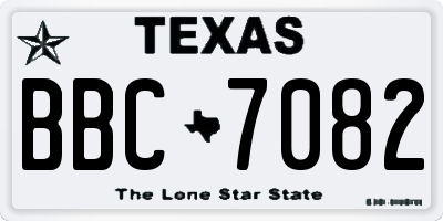 TX license plate BBC7082