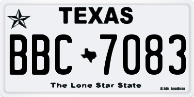 TX license plate BBC7083