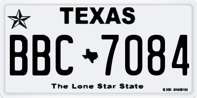 TX license plate BBC7084