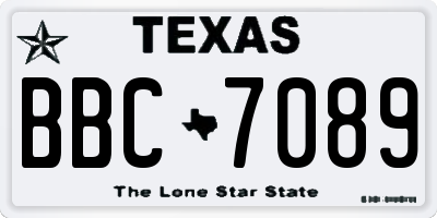 TX license plate BBC7089