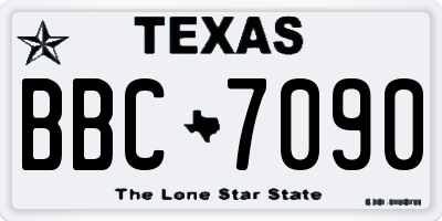 TX license plate BBC7090