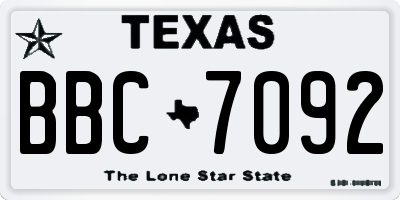 TX license plate BBC7092