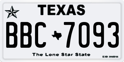 TX license plate BBC7093