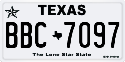 TX license plate BBC7097