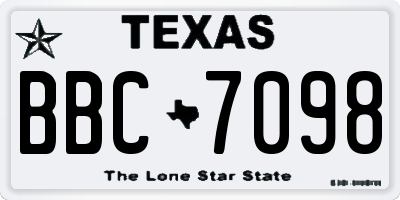 TX license plate BBC7098