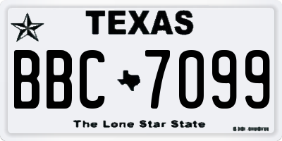 TX license plate BBC7099