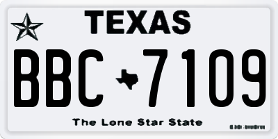 TX license plate BBC7109